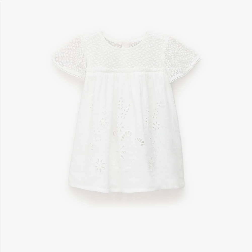 Zara Baby Swiss Dot Dress with Embroidery